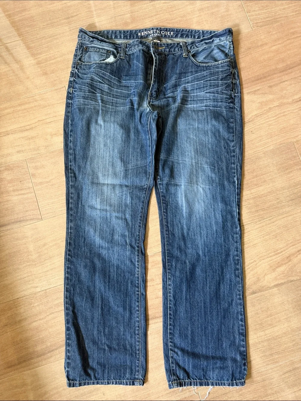 Kenneth Cole Dark Blue Straight Leg Denim Jeans